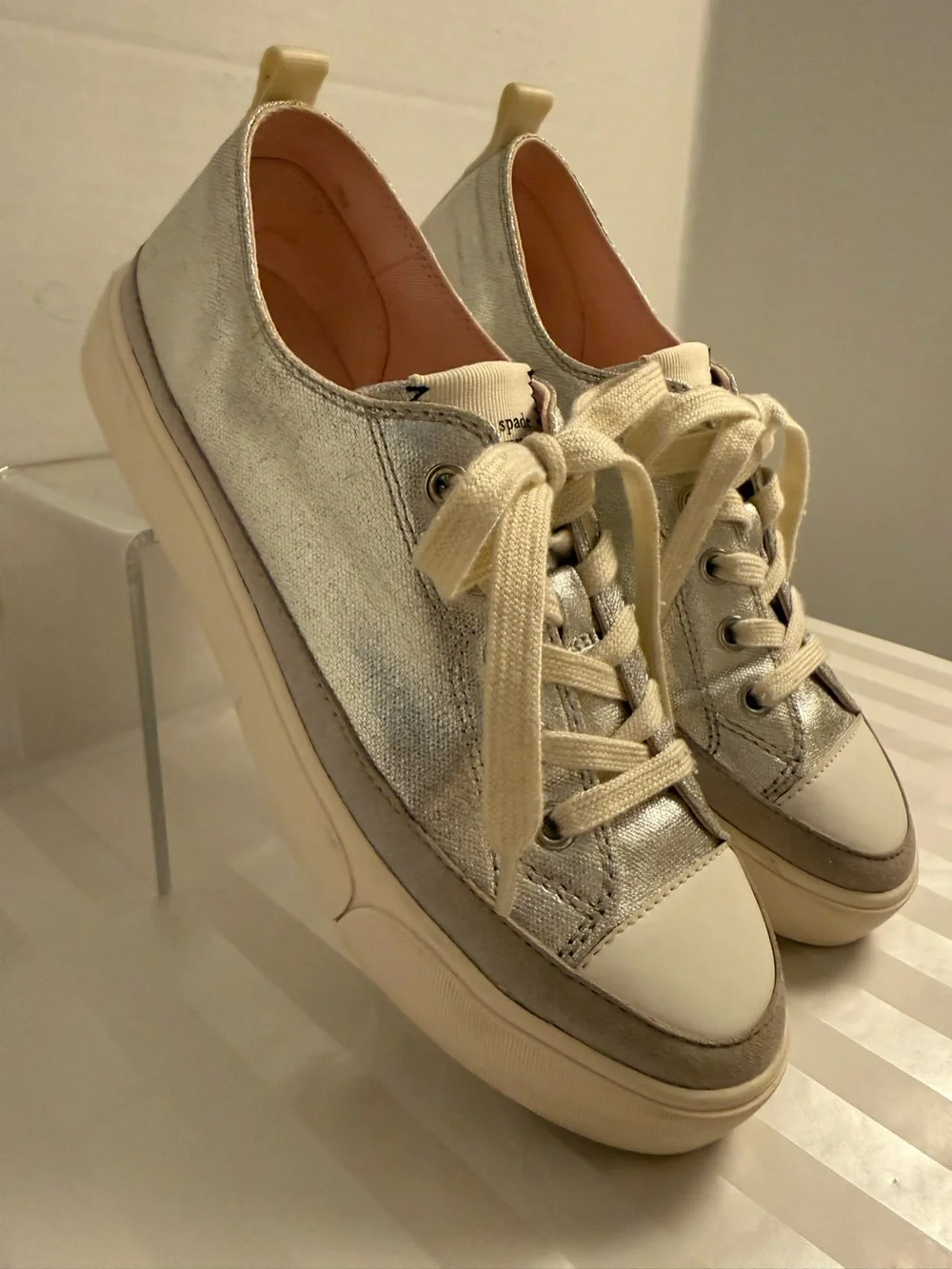 Kate Spade New York Kaia Metallic Platform Sneakers Size 8
